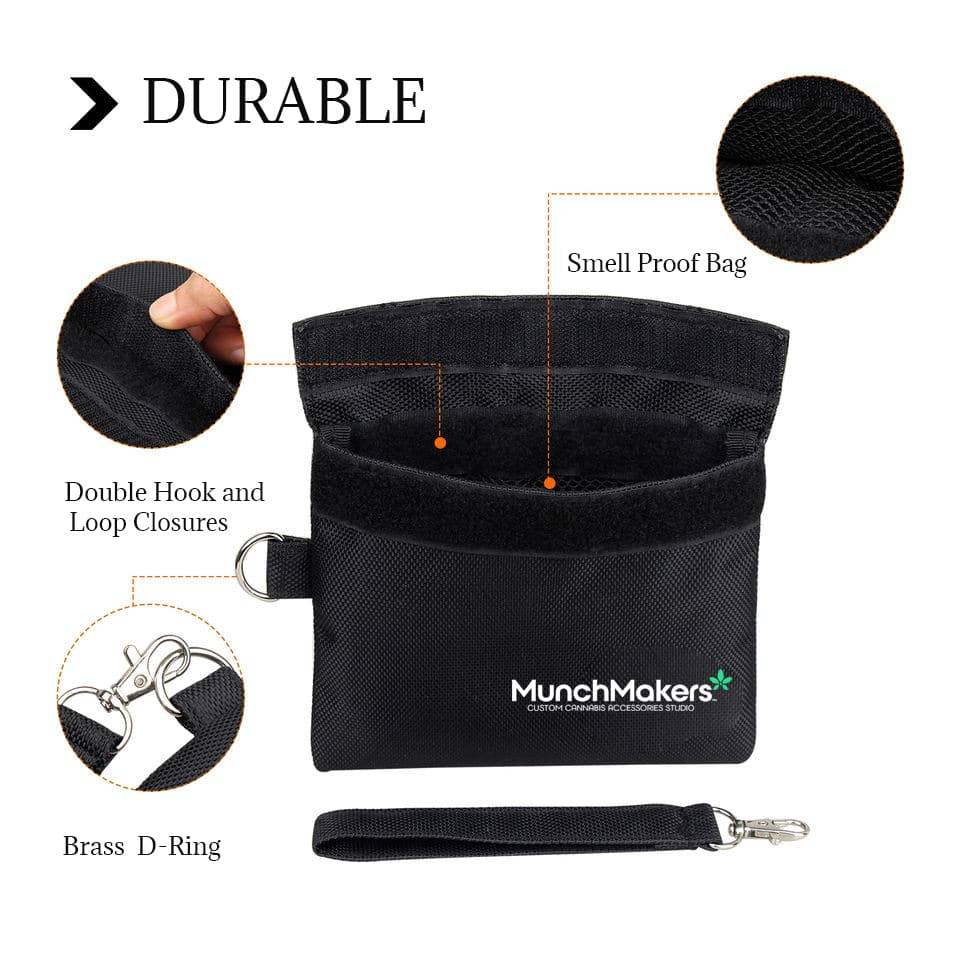 A feature-filled carbon lined smell proof pouch.