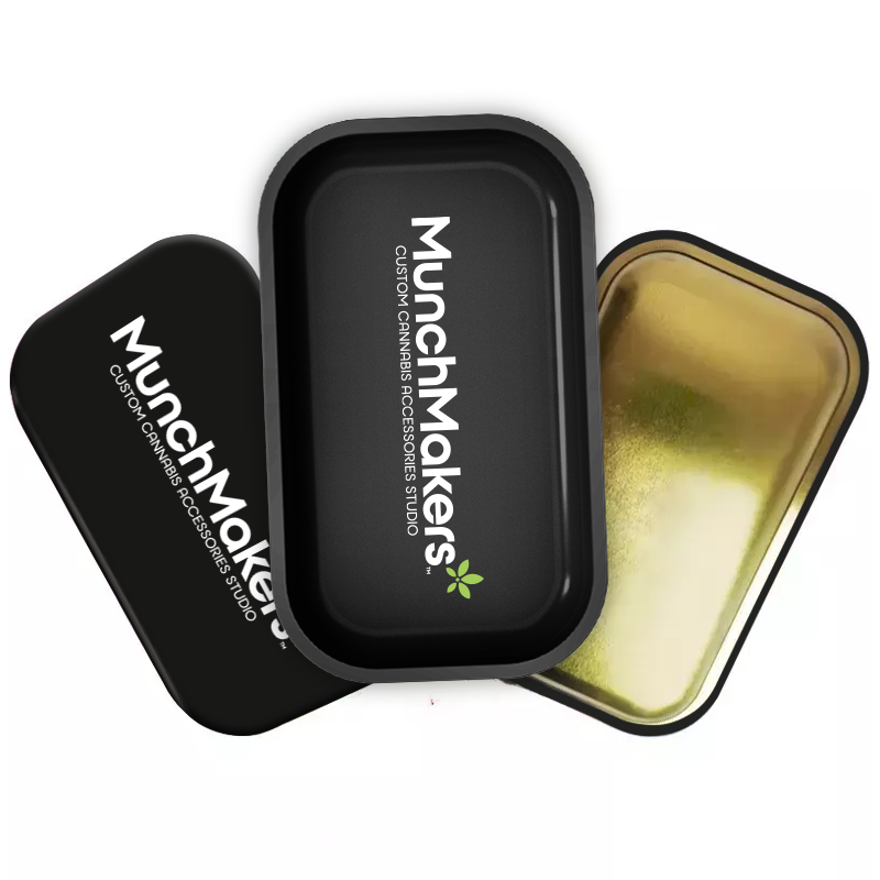 A rolling tray with a magnetic lid showing its convenient design.