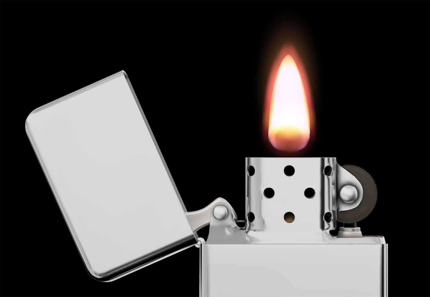 A precision-made custom stainless steel lighter.