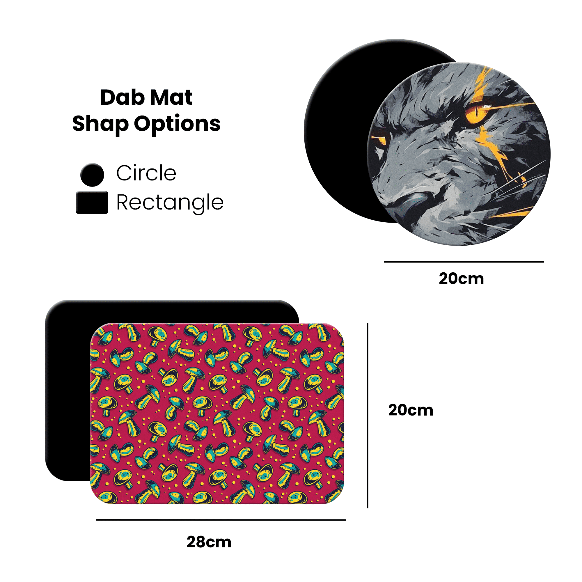 A dab mat protecting a surface from a hot dabbing tool.