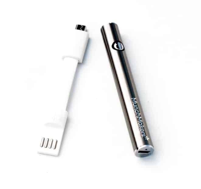 A nHale 510 vape battery demonstrating its compatibility with various cartridges.