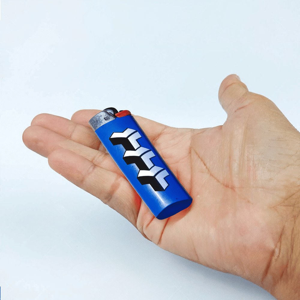 Examples of custom single imprint BIC lighters.