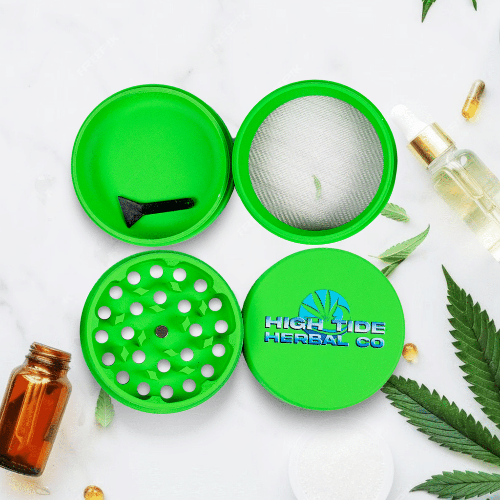 A collection of custom matte grinders, perfect for marketing and gifting.