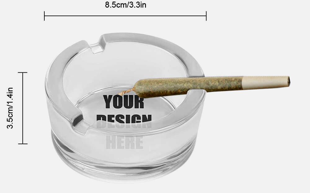 A premium quality glass glow in the dark ashtray with multiple joint slots.