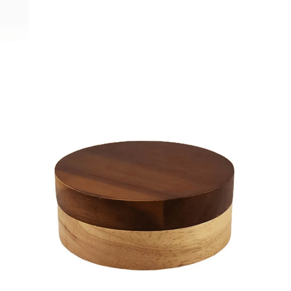 A stylish wooden ashtray showcasing functionality and organization.