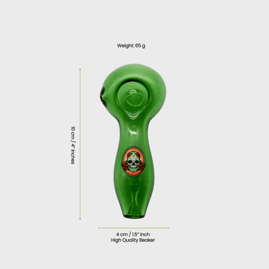 Custom 4 inch glass pipe with branded design