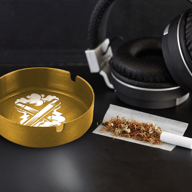 Custom stainless steel ashtray with premium finish and branding