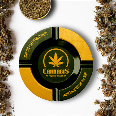 Custom round tin ashtray with unique branded design options