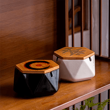 Custom polygon top ashtray with unique geometric shape and modern design