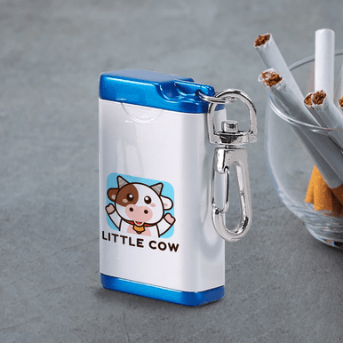 Square keychain ashtray showing portable pocket-sized convenience