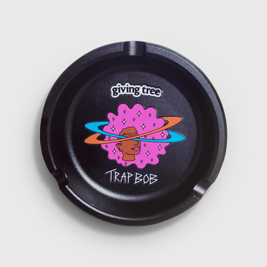 Custom aluminum ashtray with polished anodized finish in stylish black