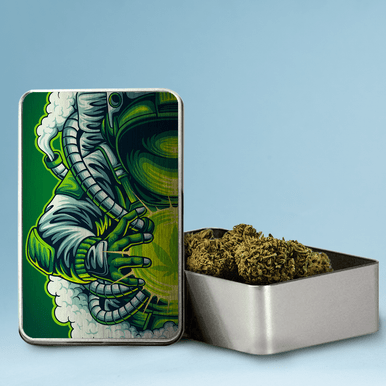 Custom StashSafe container storing essentials in style