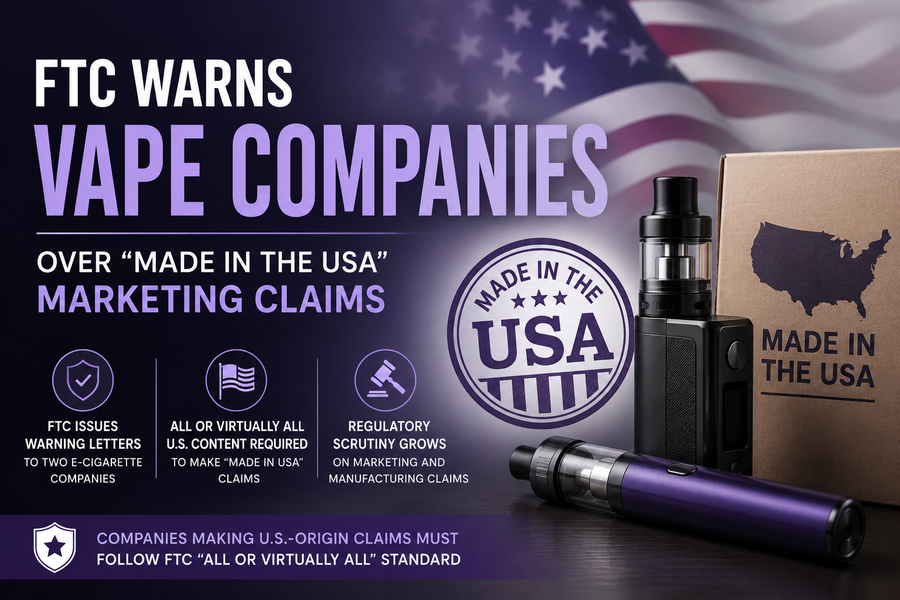 FTC Warns Vape Companies Over “Made in the USA” Marketing Claims 