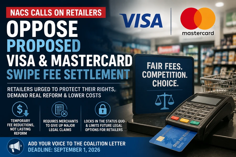 NACS Calls on Retailers to Oppose Proposed Visa and Mastercard Swipe Fee Settlement