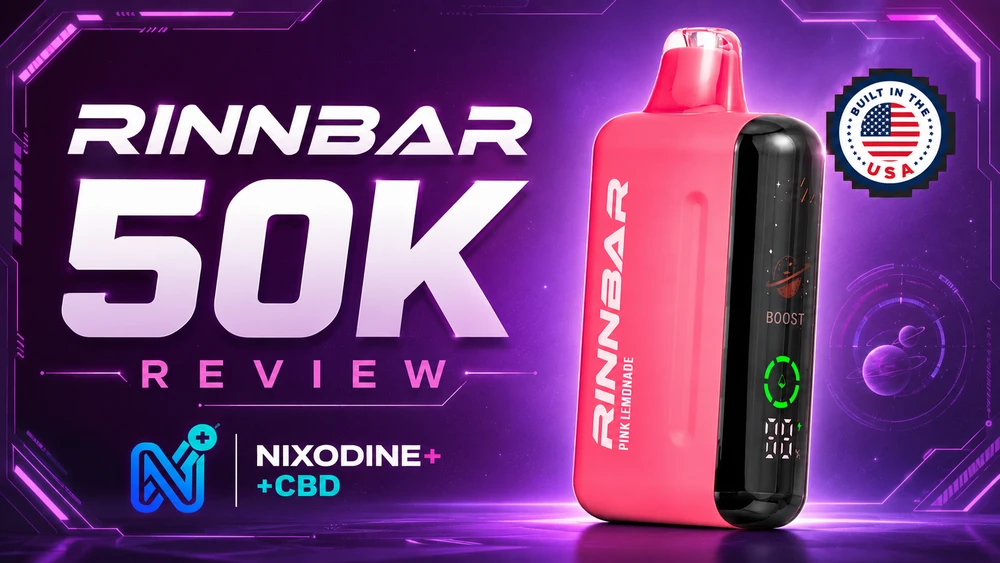 RINNBAR 50K Nixodine+ Review & Flavors | Nixodine CBD Vape