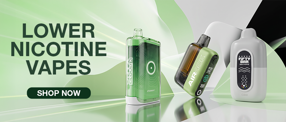 Shop now Lower Nicotine disposable vapes
