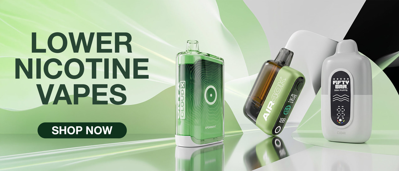 Shop now Lower Nicotine disposable vapes