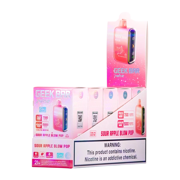 geek bar flavors sour apple Pop Pulse Wholesale Vapes Geek Bar Savers Edition Nicotine Strength_20mg Flavor:Fanta Strawberry EBDESIGN Elf Bar