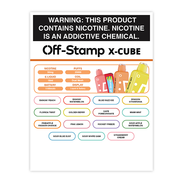 off stamp vape modes meaning X-Cube Flavor Menu for Stores Flavor:PINEAPPLE ICE 2500 puff breeze vape quebec Breeze