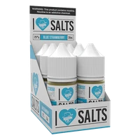 A fruity blue strawberry flavored eliquid made by I love salts, available for wholesale online