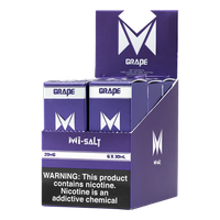 A best-selling fruity pod juice, Grape Mi-Salts is available for wholesale in 20mg & 40mg