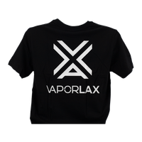 The VaporLax T-Shirt, made from black organic cotton for wholesale ordering