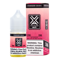 Shop wholesale prices on Strawberry Banana flavored e liquid, blended with nicotine salts