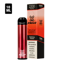 Order bulk disposable vape pens with Sirius Disposables, available now with 2200 puffs of Tropical Punch flavor