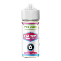 Sour Fruity Worms Pod Juice Nixodine 100ml 6 for Wholesale