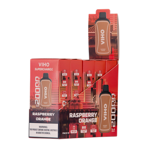 Raspberry Orange Viho Supercharge Wholesale Vapes 5-Pack