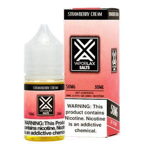 Shop bulk Strawberry Cream flavored vape juice from VaporLax, available in 25mg & 50mg