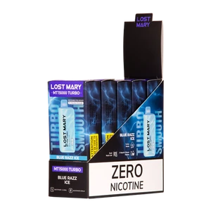 5 Pack of Blue Razz Ice LOST MARY MT15000 TURBO ZERO Nicotine