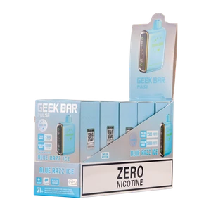 5 Pack of Blue Razz Ice Geek Bar Pulse ZERO Nicotine for Wholesale