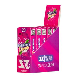5 pack of Raspberry Lemon Zeltu X3 Pod 20 for wholesale