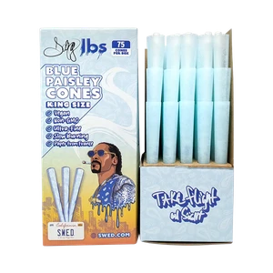 King Size DOGG LBS Blue Paisley Pre-rolled Cones 75 Pack for Wholesale- A2