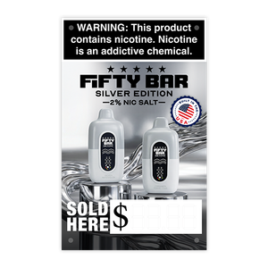 FIFTY BAR 20K Silver Series Vinyl Banner