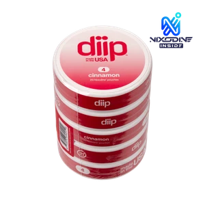 5 pack of 4 Cinnamon DIIP Reset Nixodine Pouches for Wholesale