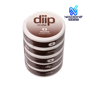 5 Pack of 4 Mocha DIIP Reset Nixodine Pouches for Wholesale