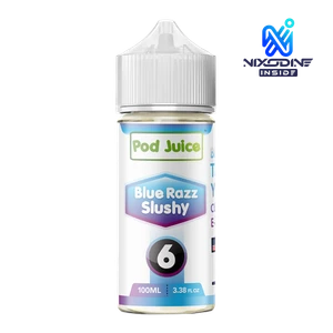 Blue Razz Slushy POD JUICE Nixodine 100ml 6 for Wholesale