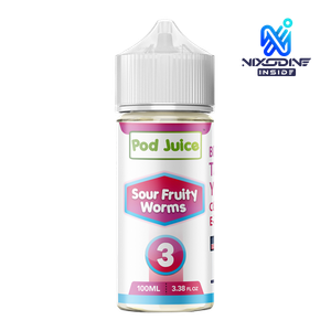 Sour Fruity Worms Pod Juice Nixodine 100ml 3 for Wholesale