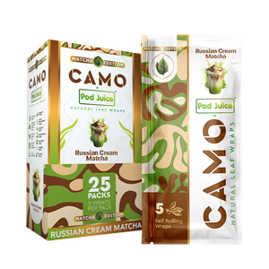 Russian Cream Yuzu CAMO X POD JUICE Tea Wraps 25 Pack for Wholesale