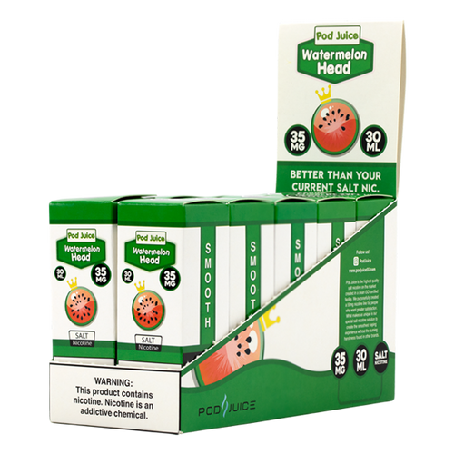 Find cheap prices on the Watermelon Head flavor from Pod Juice, wholesale e-liquid made with nic salts