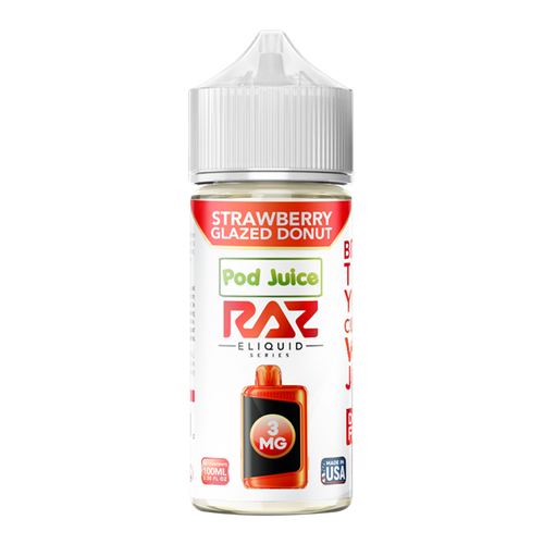 Strawberry Glazed Donut RAZ X POD JUICE 100ml for Wholesale