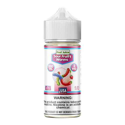 Sour Fruity Worms POD JUICE 100ml for Wholesale