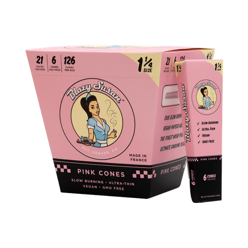 BLAZY SUSAN Pink Pre-Rolled Cones - 1 1/4 Size 6ct
