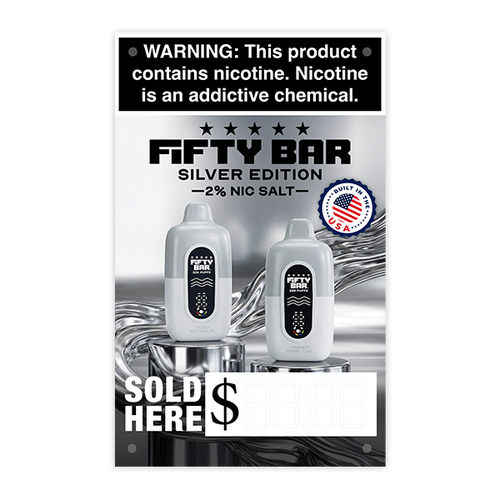 FIFTY BAR 20K Silver Series Vinyl Banner