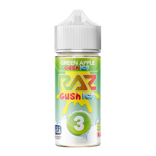 Green Apple Gush Ice RAZ X POD JUICE Nixodine 100ml GUSH ICE 3 for Wholesale