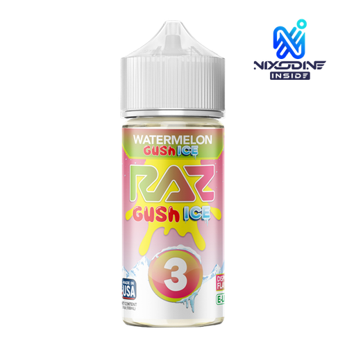 Watermelon Gush Ice RAZ X POD JUICE Nixodine 100ml GUSH ICE 3 for Wholesale