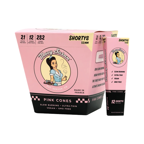 BLAZY SUSAN Pre-Rolled Cones Shorty 53mm Size 12ct for wholesale