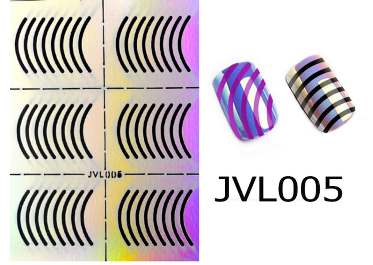 NDI beauty Hollow Out Nail Art French Tips Manicure Stencil - 005